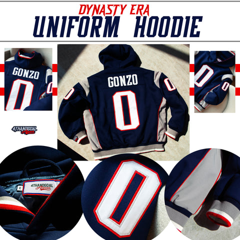 GONZO STITCHED DYNASTY ERA NAVY UNIFORM HEAVYWEIGHT PULLOVER HOODIE JACKET (1 NIGHT ONLY EXCLUSIVE)