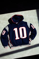 DRAKE STITCHED DYNASTY ERA NAVY UNIFORM HEAVYWEIGHT ZIP HOODIE JACKET (1 NIGHT ONLY EXCLUSIVE)