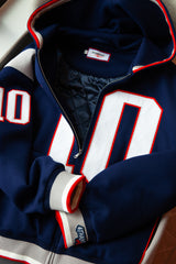 DRAKE STITCHED DYNASTY ERA NAVY UNIFORM HEAVYWEIGHT ZIP HOODIE JACKET (1 NIGHT ONLY EXCLUSIVE)