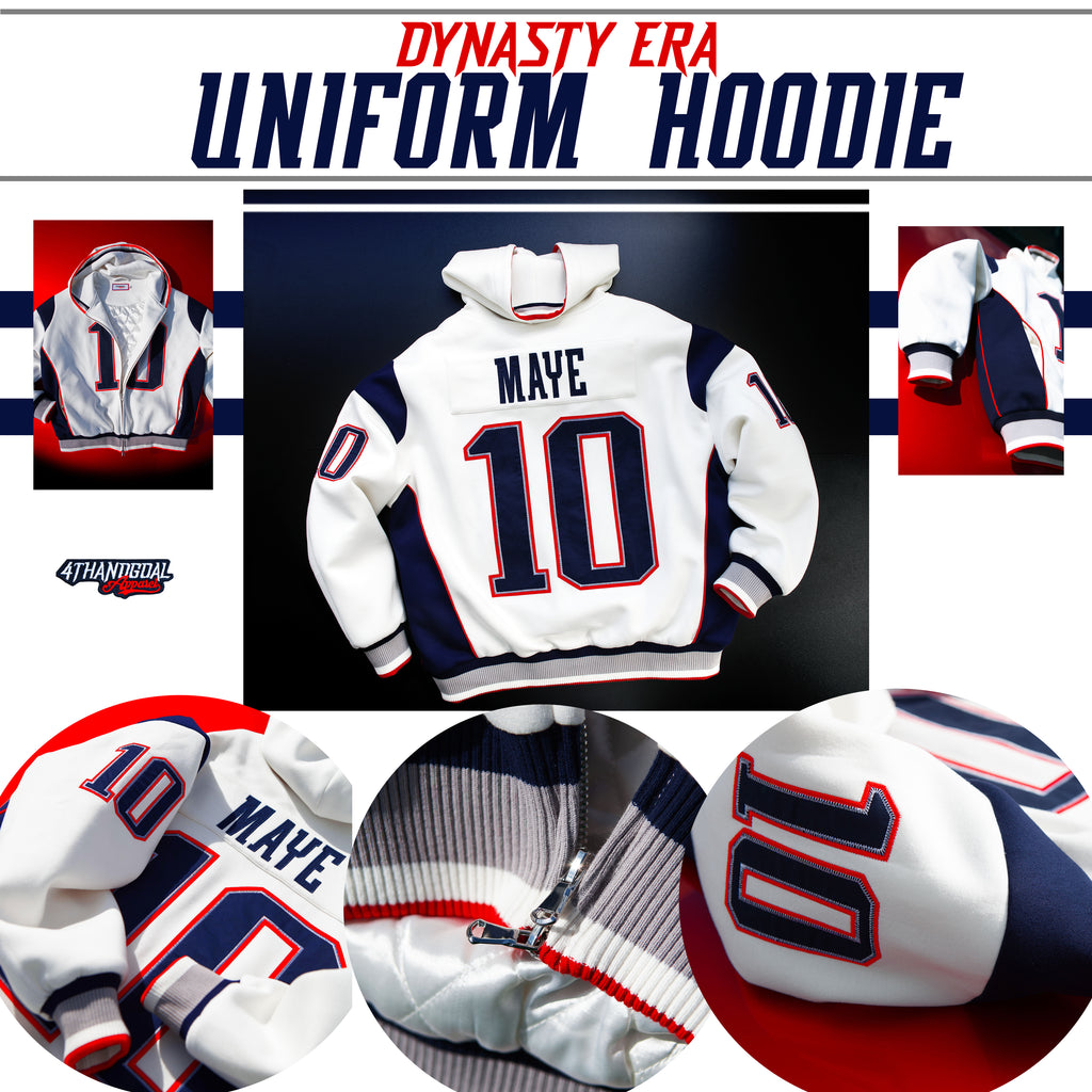 DRAKE STITCHED DYNASTY ERA WHITE UNIFORM HEAVYWEIGHT ZIP HOODIE JACKET (1 NIGHT ONLY EXCLUSIVE)*PRE ORDER*