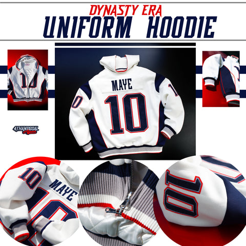 DRAKE STITCHED DYNASTY ERA WHITE UNIFORM HEAVYWEIGHT ZIP HOODIE JACKET (1 NIGHT ONLY EXCLUSIVE)*PRE ORDER*