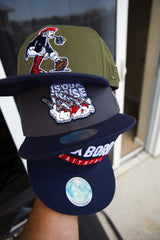 THROWBACK MILITARY GREEN FITTED HAT