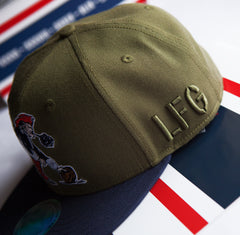 THROWBACK MILITARY GREEN FITTED HAT