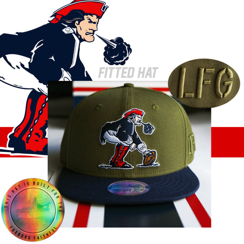 THROWBACK MILITARY GREEN FITTED HAT