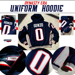 GONZO STITCHED DYNASTY ERA NAVY UNIFORM HEAVYWEIGHT PULLOVER HOODIE JACKET (1 NIGHT ONLY EXCLUSIVE)