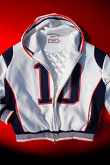 DRAKE STITCHED DYNASTY ERA WHITE UNIFORM HEAVYWEIGHT ZIP HOODIE JACKET (1 NIGHT ONLY EXCLUSIVE)*PRE ORDER*