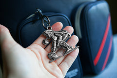 THROWBACK DOUBLE SIDED 3D METAL KEYCHAIN