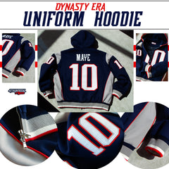 DRAKE STITCHED DYNASTY ERA NAVY UNIFORM HEAVYWEIGHT ZIP HOODIE JACKET (1 NIGHT ONLY EXCLUSIVE)