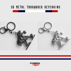 THROWBACK DOUBLE SIDED 3D METAL KEYCHAIN
